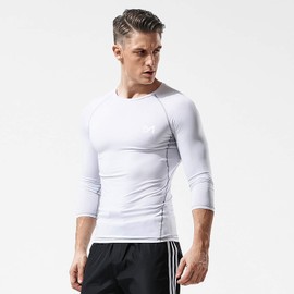 MEETYOO Maglietta Compressione Uomo, Maglie Maniche Lunghe/Corta T Shirt Sportiva per Corsa Ciclismo Fitness