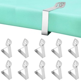 Tablecloth Clips Stainless Steel Pack of 10 Tablecloth Clips Table Cover Clips for Thick Tables, Garden Table, Restaurant, Family Dining Table Outdoor Tablecloth Clips Table Cloth Clips