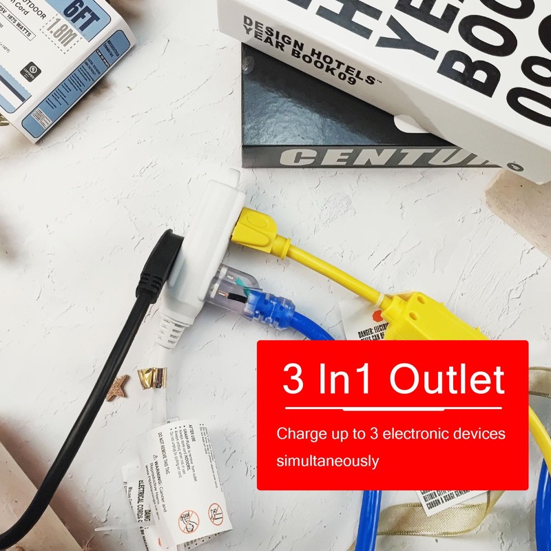 EP Low Profile 3 Ft Flat Plug Extension Cord -