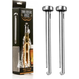 Aramox Varilla Enfriadora de Vino Varilla Enfriadora de Acero Inoxidable para Botellas de Cerveza de Cuello Largo Botellas de Refrescos 21x3 Cm Plata 2 Varillas Enfriadoras de Vino
