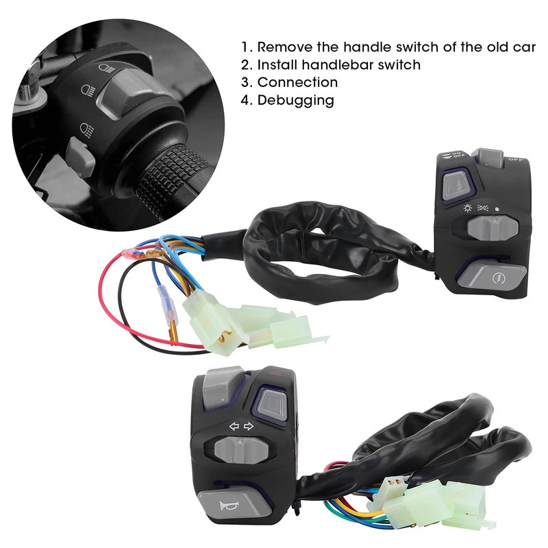 Horn Light Switch, 22 mm Motorcycle Handlebar Switch Control Button