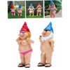 Resin Garden Gnomes Naughty Peeing Dwarf Statue Man Women Naked