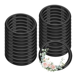 PATIKIL 20 Pcs Dream Catcher Rings, 1.5 inch Floral Macrame Plastic O Rings DIY Round Plastic Hoops for Crochet Craft Making Wall Hanging Wedding Wreath Christmas, Black