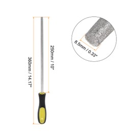 sourcing map Diamond Coated File 10 Inch 80 Grits Round Files Tools with Plastic Handle for Metal Glass Wood Stone Grinding Polishing Engraving