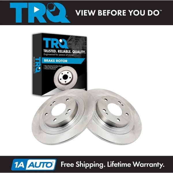 TRQ Rear Disc Brake Rotor LH RH Kit Pair Set