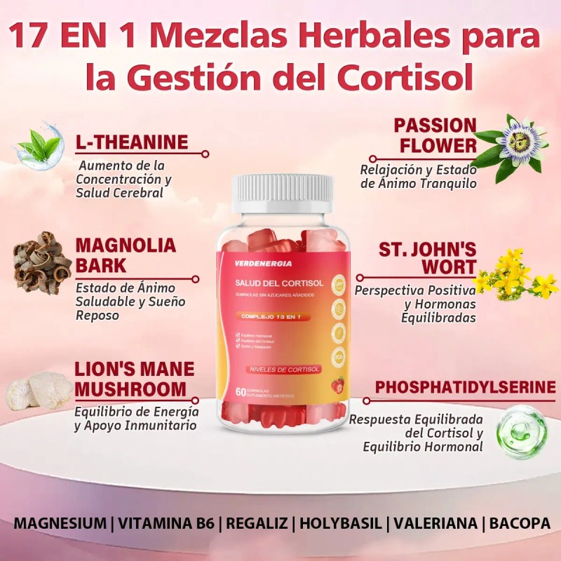 Cortisol Suplemento Para Ansiedad Y Estré Gomitas Sin Azúcar