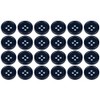 Pack of 24 Dark Blue Sew on 15mm Round Buttons