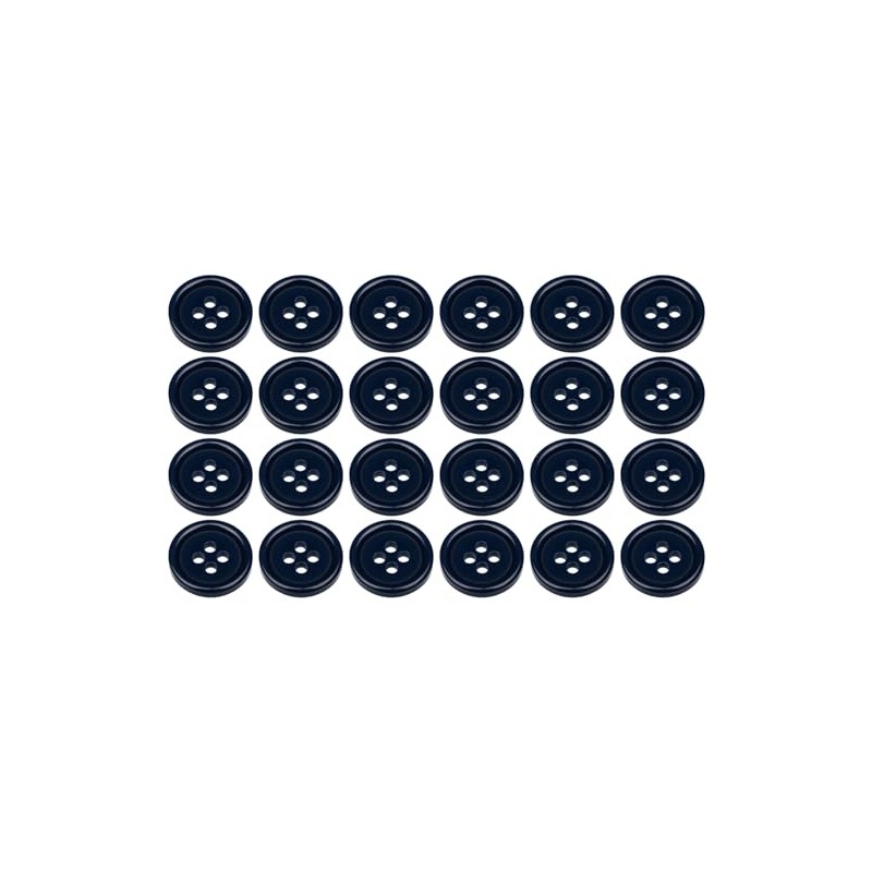 Pack of 24 Dark Blue Sew on 15mm Round Buttons