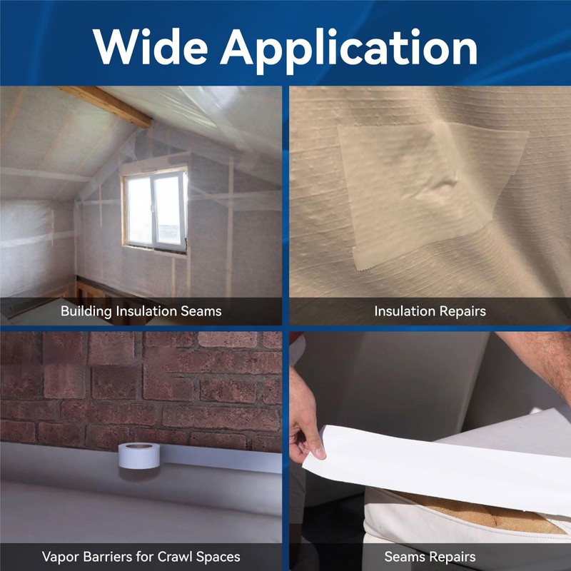 PURTERIA Vapor Barrier Tape with Release Liner, 9 Mil Easy-to-Use