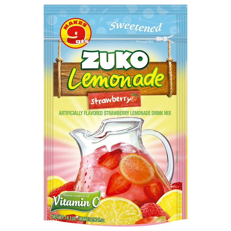 Zuko Strawberry Lemonade Instant Powder Drink | Family Pack |