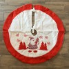 White Christmas Tree Skirt Red & White with Santa
