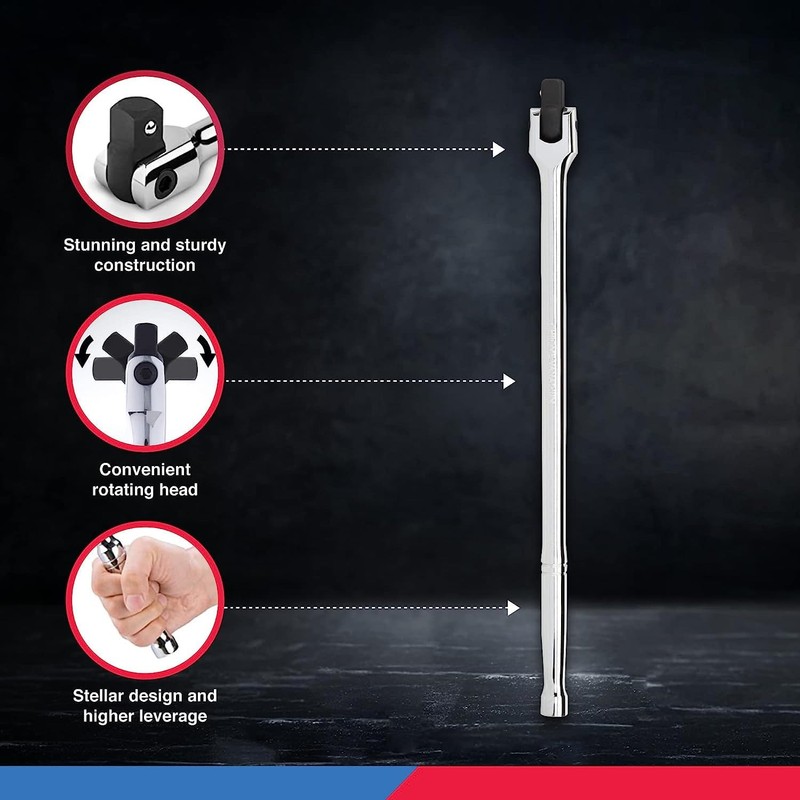 Neiko 00200A 1/2" Drive Extension Breaker Bar | 15" Length