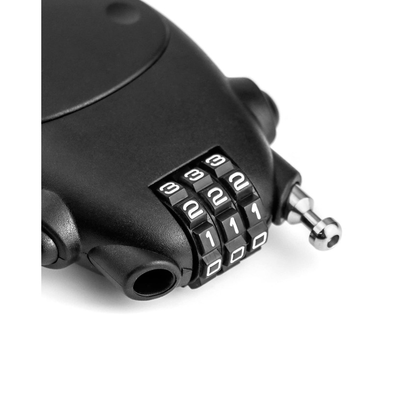 QWORK Retractable Cable Lock, 4 Pack Security Password Lock Steel