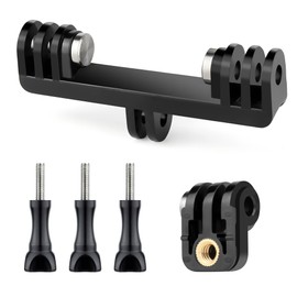 YALLSAME Dual Mount Twin Adapter for GoPro Hero 13 12 11 10 9 8 7 6 5 4 3 Black Mini Session Max AKASO DJI Osmo Action Camera with 2 in 1 Tripod Mount Adapter