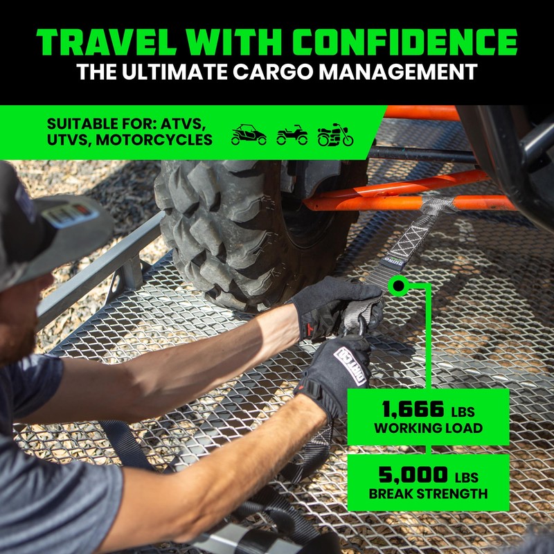 Rhino USA Soft Loop Tie Down Straps (4-Pack) - 1.6