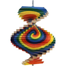 Spiral Wood Wind Spinner - Made in USA