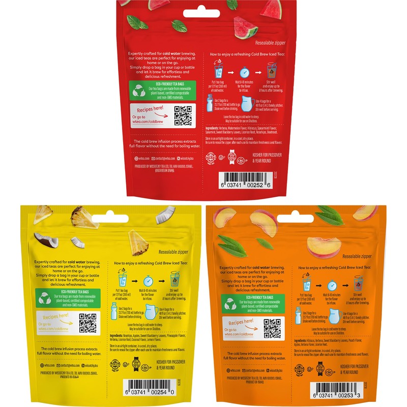 Wissotzky Cold Breeze Variety Pack, Cold Brew Iced Tea (54