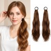 Ponytail Extension Human Hair, 2 Pack Brown Ponytail Extensions, 45cm