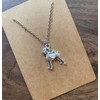 Boxer Charm Necklace Pet Lover Gift, Silver Metal with Heart