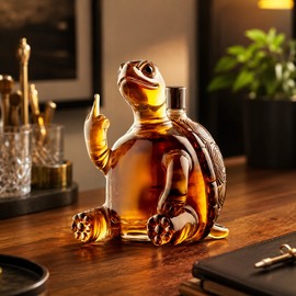 Turtle-Shaped Glass Decanter for Home Bar Display – 320 mL Novelty Bottle for Drinks, Décor & Gifting