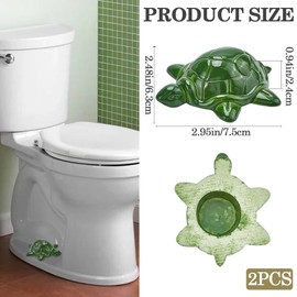 CREATCABIN 2Pcs Sea Turtle Toilet Bolt Caps Decorative Resin Toilet Bolt Covers for Bottom of Toilet Screw Cover Caps Green Tortoise Toilet Knob Covers for Bathroom Decor Accessories 3x1x2.5Inch