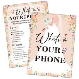 Foosproea Bridal Shower Games, Wedding Shower Game Card, Blush Pink Boho Floral Romantic Engagement/Bachelorette Party Ideas Activities Supplies Decorations(30 Cards) - A01