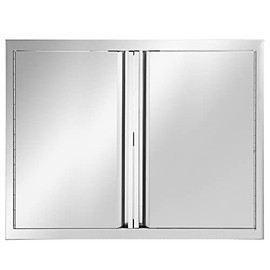 BBQ Double Access Doors Stainless Steel;31"W x 24"H inch Double Wall Door Panel Outdoor Kitchen Doors;Flush Mount for Outdoor Kitchens or BBQ Island