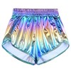 Perfashion Women's Metallic Shiny Shorts Sparkly Hot Yoga Outfit, Gradient