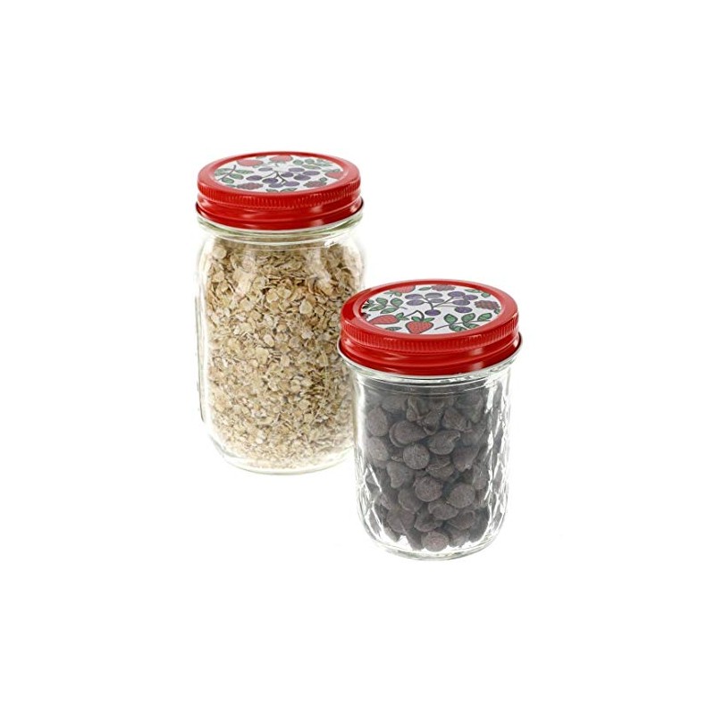 Mason Jar Lids - Decorative Canning Caps Fit Regular Mouth