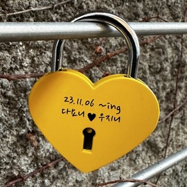 Namsan Tower Engravable Heart Love Lock for Couples - Diary, Piggy Bank, Drawer Padlock Large Size - Light Purple / Add Engraving 2ea