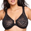Full Figure Plus Size Wonderwire Front-Closure Stretch Lace Bra Underwire