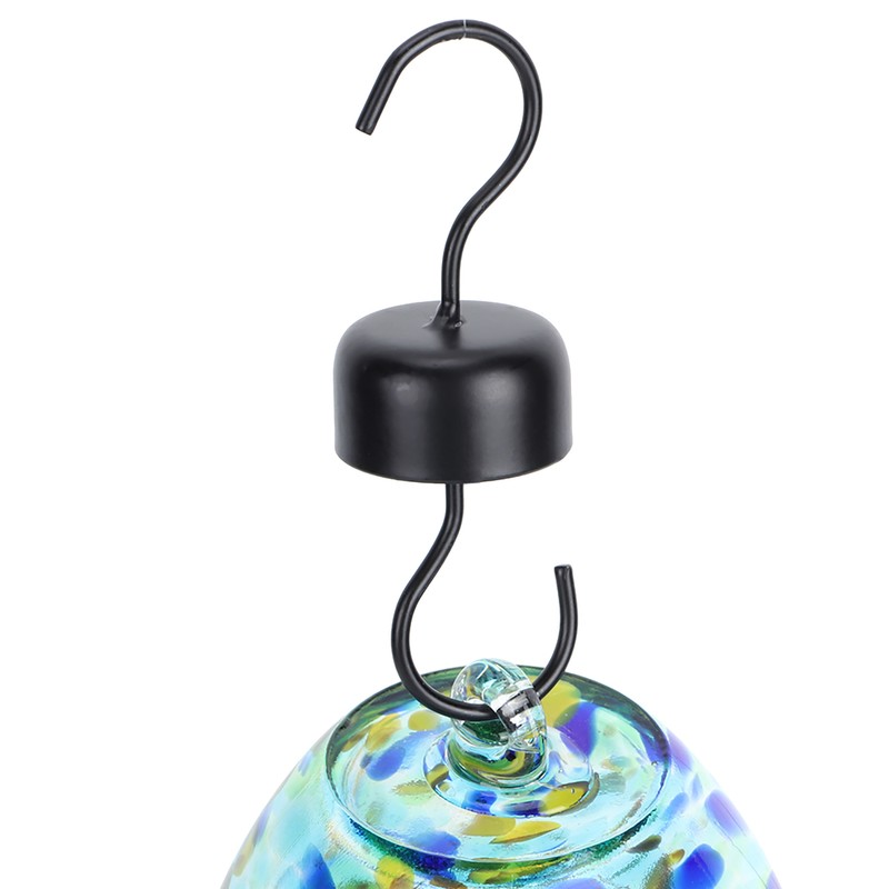 Hummingbirds Water Feeder Colorful Painting Glass Bird Feeding Tool for