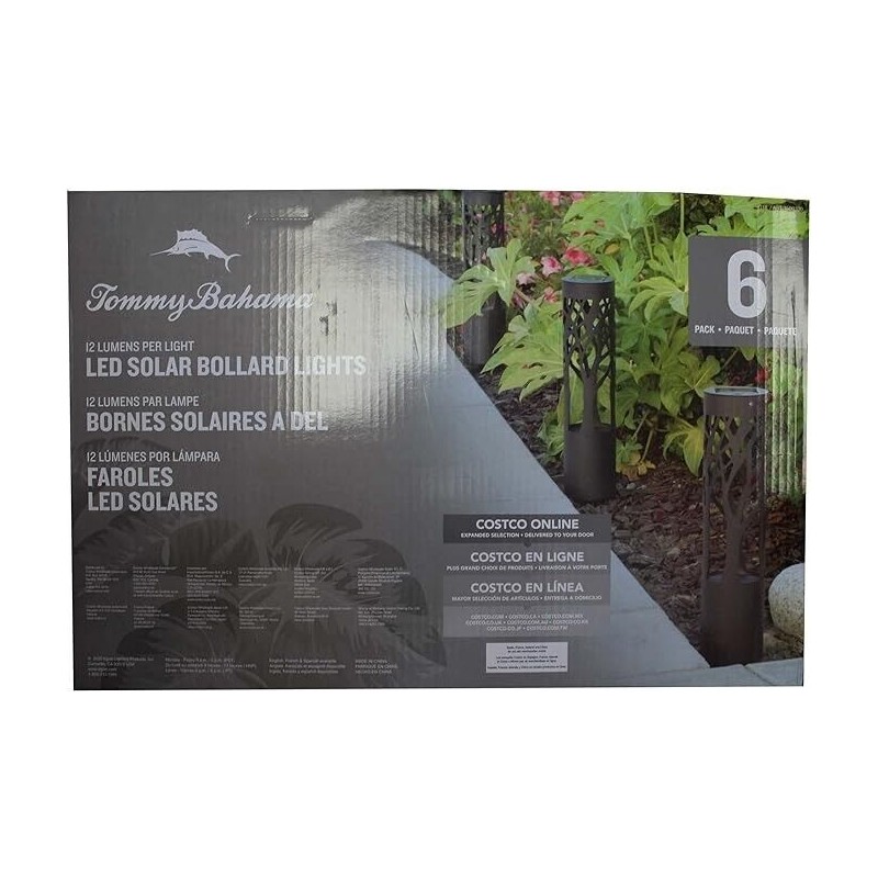 Tommy Bahama 12-Lumen Solar Bollard Light with Tree Design LED