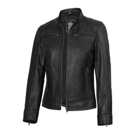 Decrum Womens Leather Jacket - Leather Jackets for Women | [1313764] Ddge Black, L