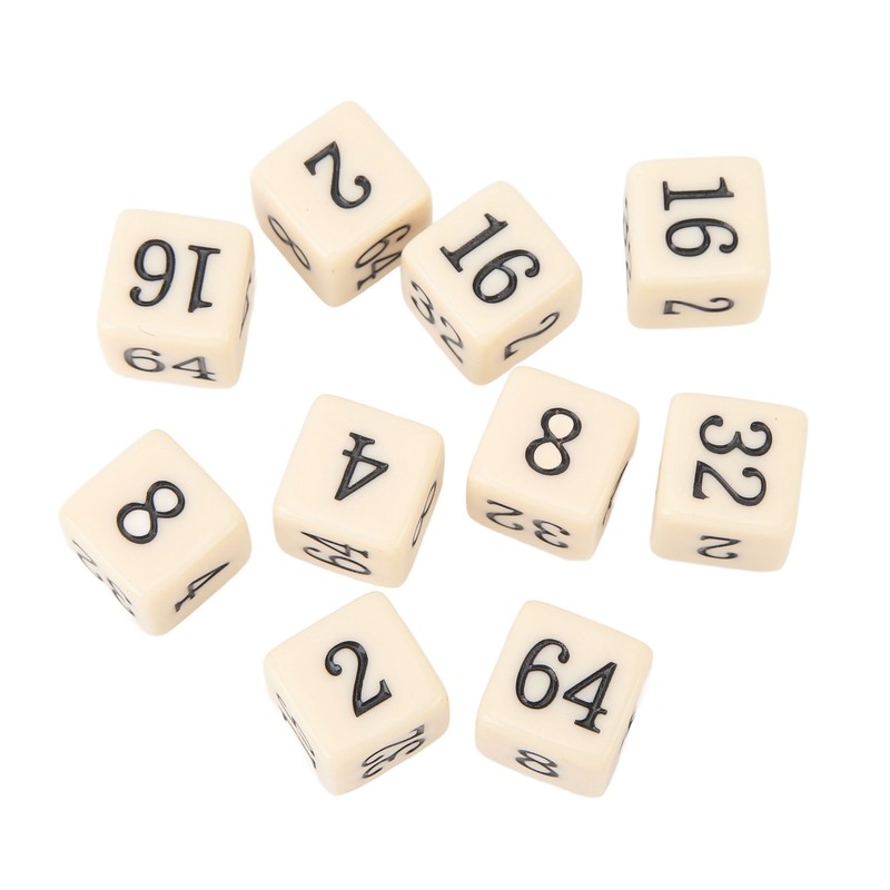 30PCS 6 Sided Number Dice 15.5mm Multiple Of 2 Number