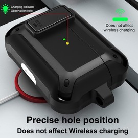 Duo Shield Case Compatible with Airpods Pro with Secure Lock and Keychian Hook Slim Two Piece Snap On Case with Lock Black Glitter Unicorn