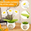 2PCS Crochet Potted Sunflower & Lily of The Valley Artificial