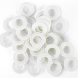 Topnorm24 - Washers Plastic White M5-50 Pieces DIN 125 Form A - ISO 7089 High-Quality Polyamide Washers Plastic Washers Nylon Washers Small Outer Diameter (50, M5)