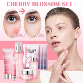 Set De 8 Piezas Para El Cuidado De La Piel: Limpiador Facial, Contorno De Ojos, Tónico, Crema Facial, Suero Hidratante Y 3 Mascarillas Faciales.
