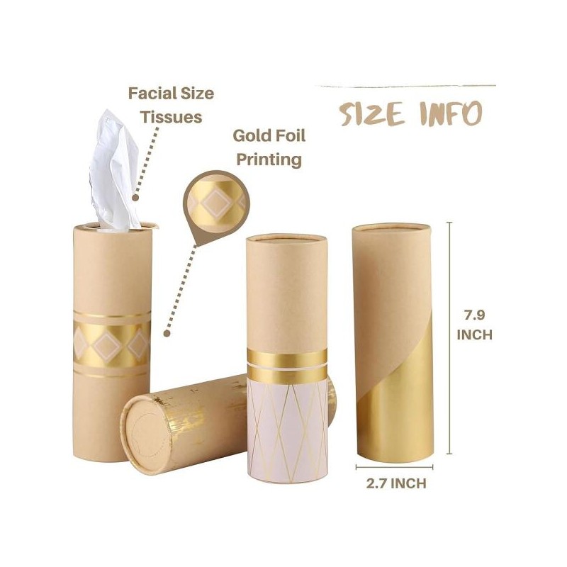 3겹 페이셜 티슈 벌크가 있는 자동차 차량 홀더 4PK 금박