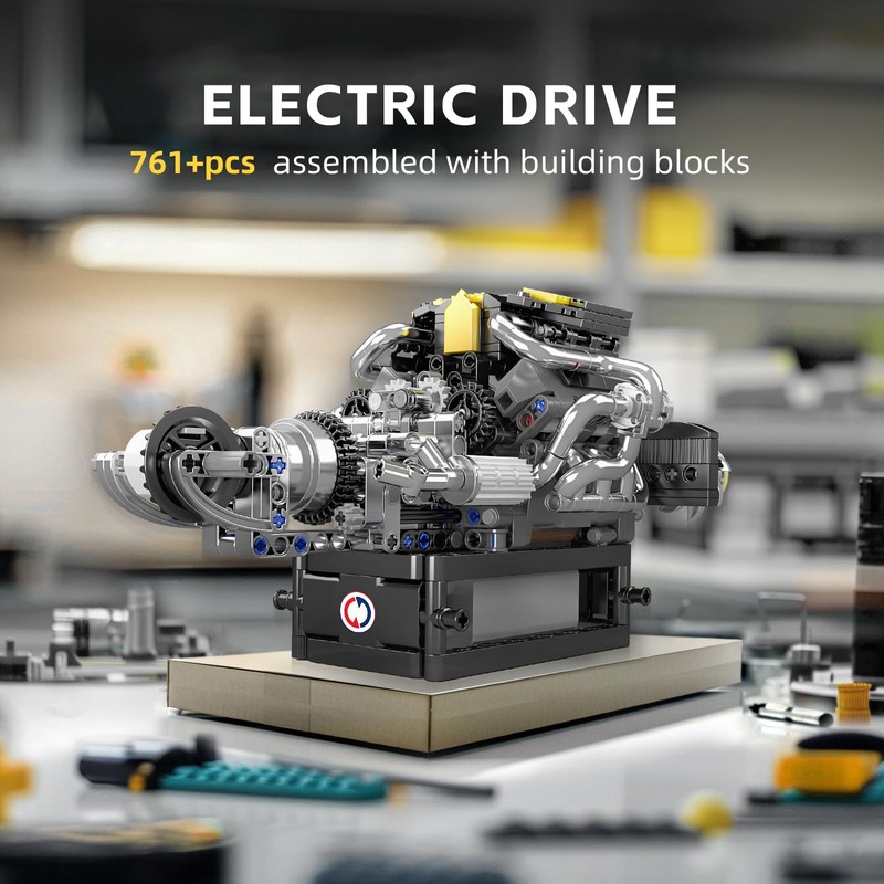 Mould King 10207 Technik V12 Motor Building Blocks Toy, App