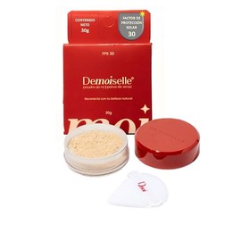 Demoiselle Polvo de Arroz Facial Suelto Traslúcido Claro Rachel con FPS 30 | Acabado Mate | Control de Brillo y Grasa | 30 g