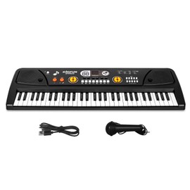 Electronic Piano Keyboard 61-Key Kids Keyboard Piano with LED Screen Protable Piano Keyboard with Microphone Musical Instrument Toys Gift for Kids Boys Girls