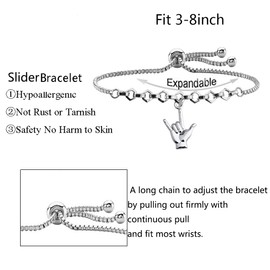 BNQL ASL I Love You Sign Language Bracelet Morse Code Sign Language Gift ASL I Love You Gift for Students Teacher Interpreter Gift (ASL MC bracelet)