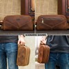 Contacts Crazy Horse Cow Leather Zip Dopp Kit Travel Toiletry