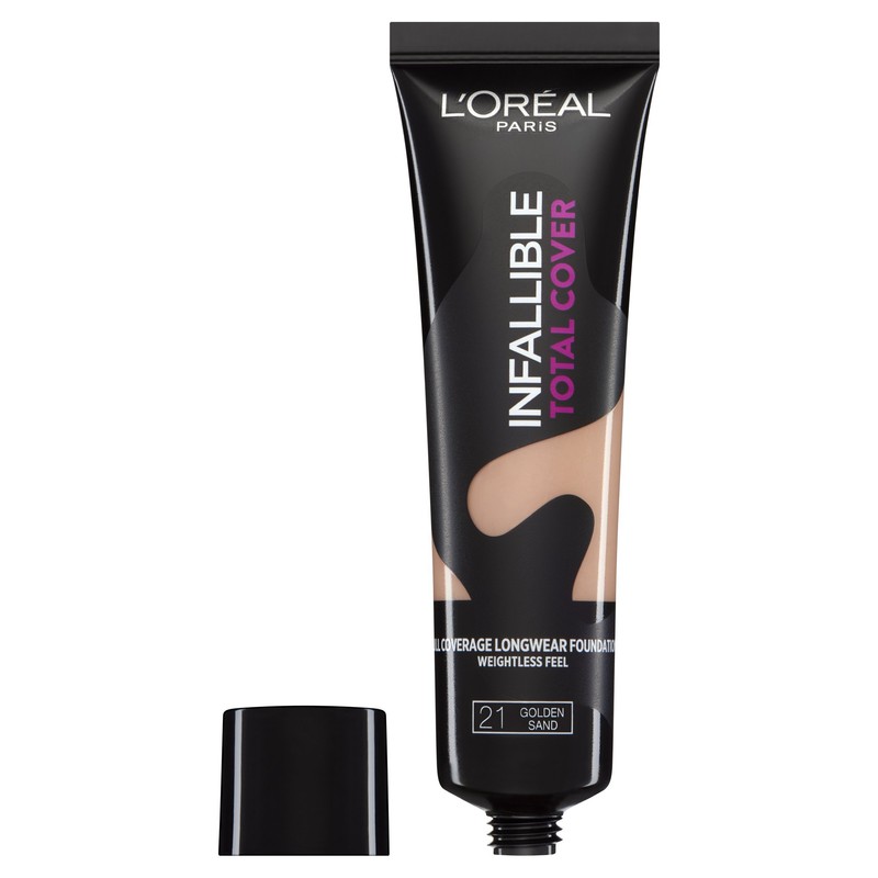 L'Oréal Infallible Total Cover Foundation, 21 Golden Sand, 35 g