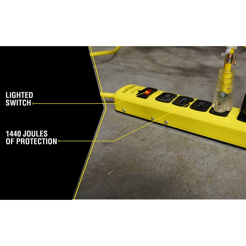 Yellow Jacket 5138N 5138 Metal Surge Protector Strip with 6