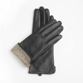 axelens Women's Winter Touchscreen Gloves Made of Leather, Super Warm and Soft Cashmere Lining, Very Good Gift Idea, black