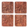 Goteborg Map Coaster, Set of 4, Sapele Wooden Coaster with