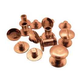 25 x 5mm Book Binding Screws & Posts - Copper-coloured - Chicago Screws - 10mm head, 5mm hole diameter